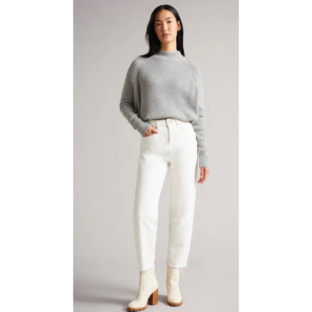 Ted Baker Ellra Barrel Leg High Rise Cream Jean Women's 28 casual wardrobe